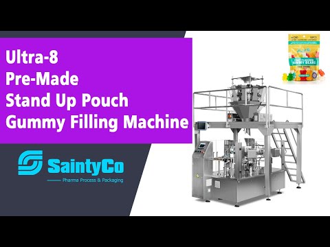 Ultra-8 Pre Made Stand Up Pouch Gummy Filling Machine-SaintyCo