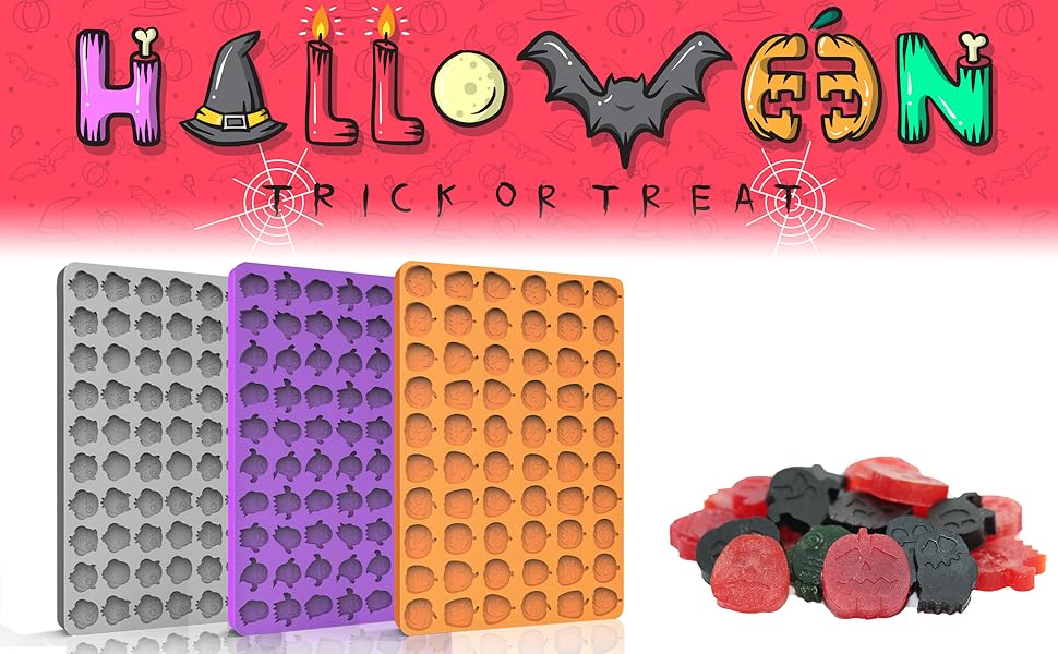 Moules à Bonbons Halloween En Silicone 15 Cavités - Alimentaires, Pour Gelée, Chocolat, Glaçons, Décoration Gâteau