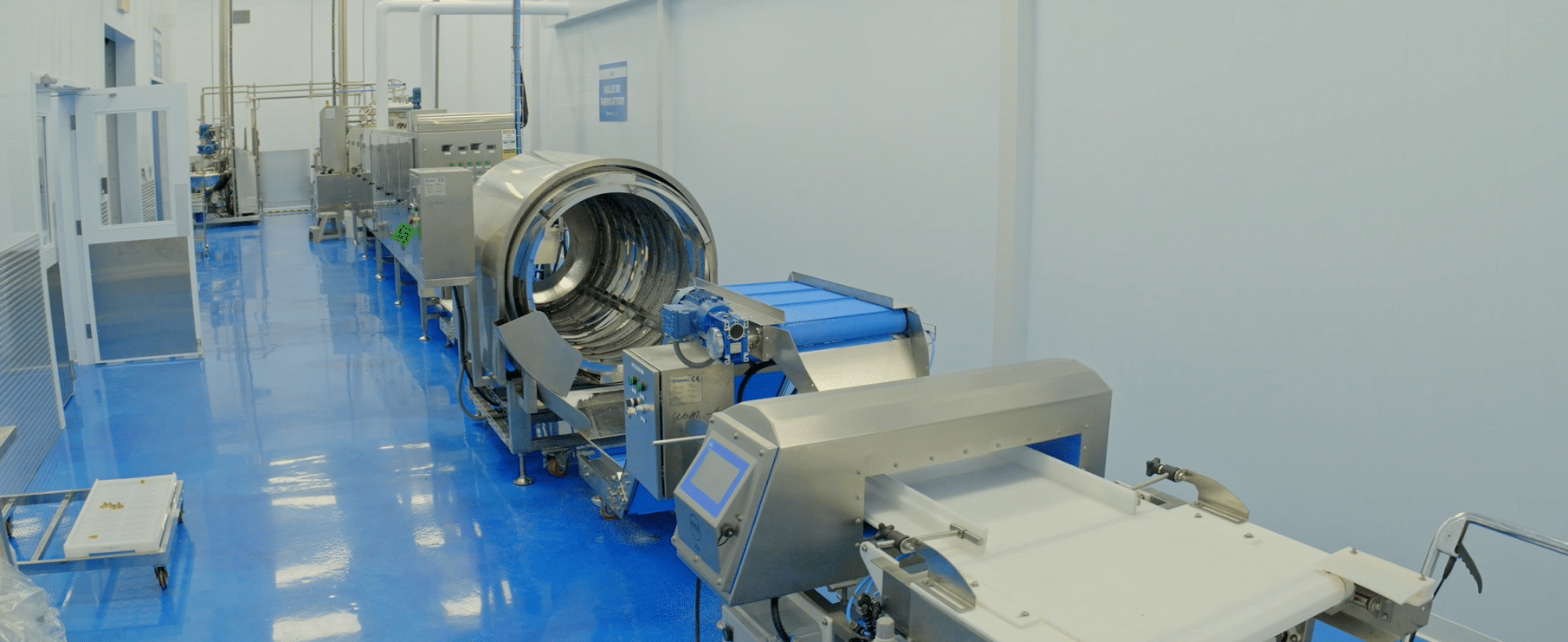 Interior of a clean and organized gummy vitamin production facility