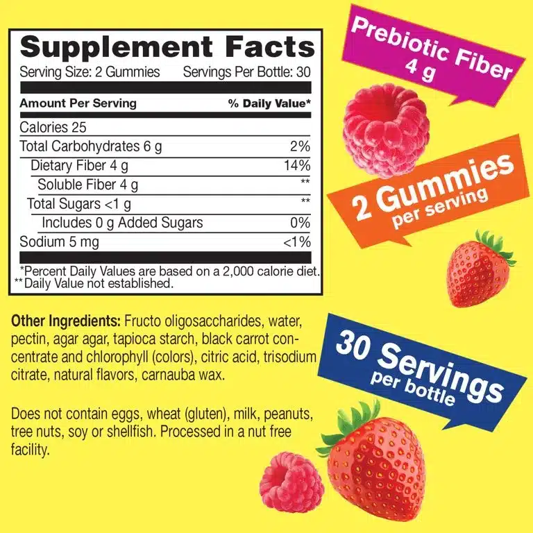 fibre gummies label